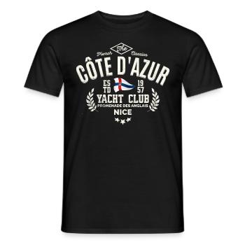 Côte d Azur Yacht club - Men's T-Shirt - black - Front - AI Model Male 178 light (178cm)