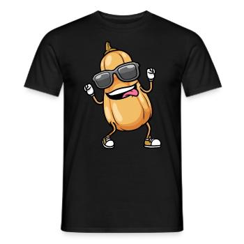 Butternut Pumpkin Dancing Vegan Vegetables - Men's T-Shirt - black - Front - AI Model Male 178 light (178cm)