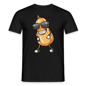 Butternut Pumpkin Dancing Vegan Vegetables - Men's T-Shirt - black - Front - AI Model Male 178 light (178cm)