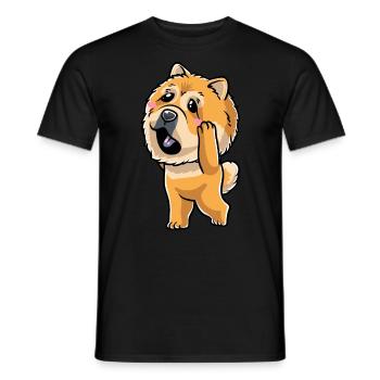 Chow-chow-hund-emoticon - Männer T-Shirt - Schwarz - Vorne - AI Model Male 178 light (178cm)