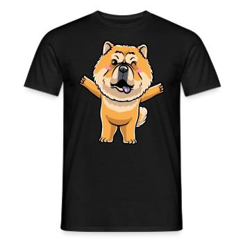 Chow-chow-hund-emoticon - Männer T-Shirt - Schwarz - Vorne - AI Model Male 178 light (178cm)