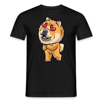 Chow-chow-hund-emoticon - Männer T-Shirt - Schwarz - Vorne - AI Model Male 178 light (178cm)