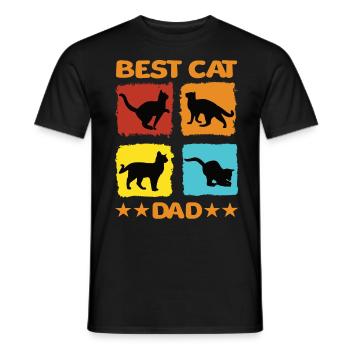 Best Cat Dad - Men's T-Shirt - black - Front - AI Model Male 178 light (178cm)