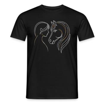 Cavalier Équitation Horse Head Equestrian - T-shirt homme - noir - Devant - AI Model Male 178 light (178cm)
