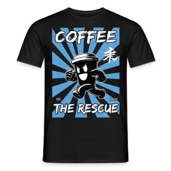 kaffee die rettung - Männer T-Shirt - Schwarz - Vorne - AI Model Male 178 light (178cm)
