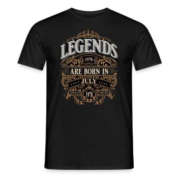 1978 Juillet Naissance Année de naissance - T-shirt homme - noir - Devant - AI Model Male 178 light (178cm)