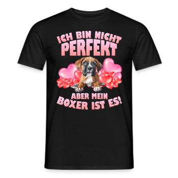 Dog mom I'M NOT PERFECT BUT MY BOXER IS - Men's T-Shirt - black - Front - AI Model Male 178 light (178cm)