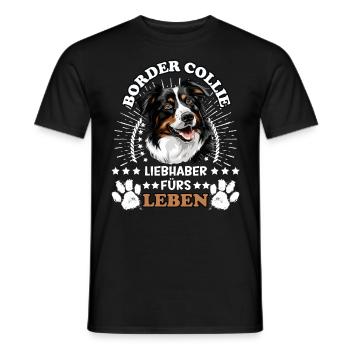 BORDER COLLIE LIEBHABER FÜRS LEBEN Hundebesitzer - Männer T-Shirt - Schwarz - Vorne - AI Model Male 178 light (178cm)