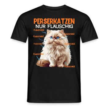 CHATS PERSANS UNIQUEMENT CHAT PERSAN MOELLEUX - T-shirt homme - noir - Devant - AI Model Male 178 light (178cm)