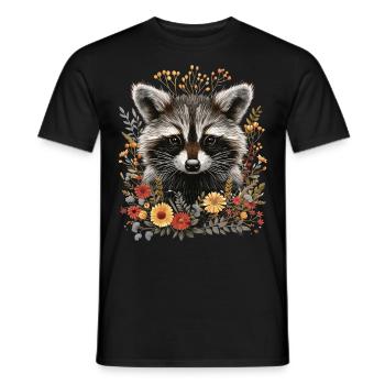 Cottagecore Raton laveur mignon - T-shirt homme - noir - Devant - AI Model Male 178 light (178cm)