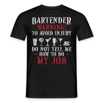 Bartender Mixologist Bartender - Men's T-Shirt - black - Front - AI Model Male 178 light (178cm)