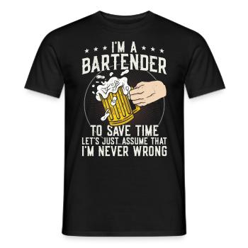 Bartender Mixologist I'm A - Männer T-Shirt - Schwarz - Vorne - AI Model Male 178 light (178cm)