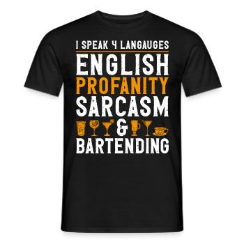 Barman Mixologue I Speak 4 - T-shirt homme - noir - Devant - AI Model Male 178 light (178cm)