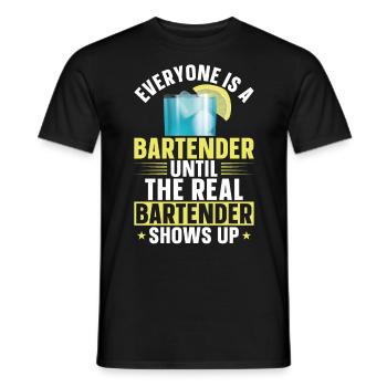 Bartender Mixologist Everyone Is A - Men's T-Shirt - black - Front - AI Model Male 178 light (178cm)