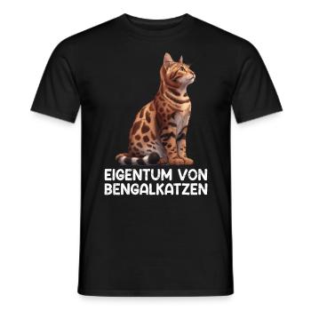Propriétaires de chats PROPRIÉTÉ DE BENGAL CATS Funny - T-shirt homme - noir - Devant - AI Model Male 178 light (178cm)