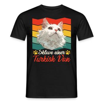 Katzenbesitzer SKLAVE EINER TURKISH VAN Vintage - Männer T-Shirt - Schwarz - Vorne - AI Model Male 178 light (178cm)