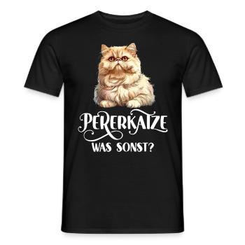 CHAT PERSAN QUOI D’AUTRE ? Chats persans cool - T-shirt homme - noir - Devant - AI Model Male 178 light (178cm)