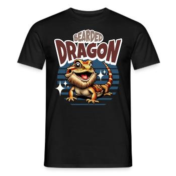 Bartagame Bartagamen Bearded Dragon - Men's T-Shirt - black - Front - AI Model Male 178 light (178cm)