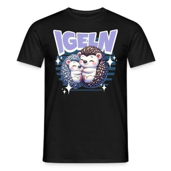Igel Kuscheln Igeln - Männer T-Shirt - Schwarz - Vorne - AI Model Male 178 light (178cm)