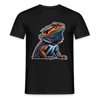 Bartagame Bartagamen Bearded Dragon - Men's T-Shirt - black - Front - AI Model Male 178 light (178cm)
