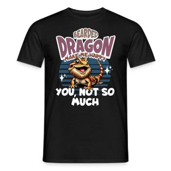 Bartagame Bartagamen Bearded Dragon - Men's T-Shirt - black - Front - AI Model Male 178 light (178cm)