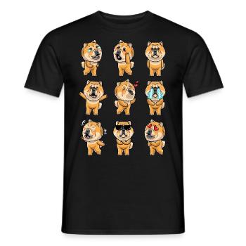 Chow-chow-hund-emoticon - Männer T-Shirt - Schwarz - Vorne - AI Model Male 178 light (178cm)