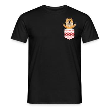 Chow-chow-hund In Der Tasche - Männer T-Shirt - Schwarz - Vorne - AI Model Male 178 light (178cm)