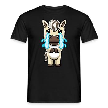 Fjordpferd Kawaii Emoticon - Männer T-Shirt - Schwarz - Vorne - AI Model Male 178 light (178cm)