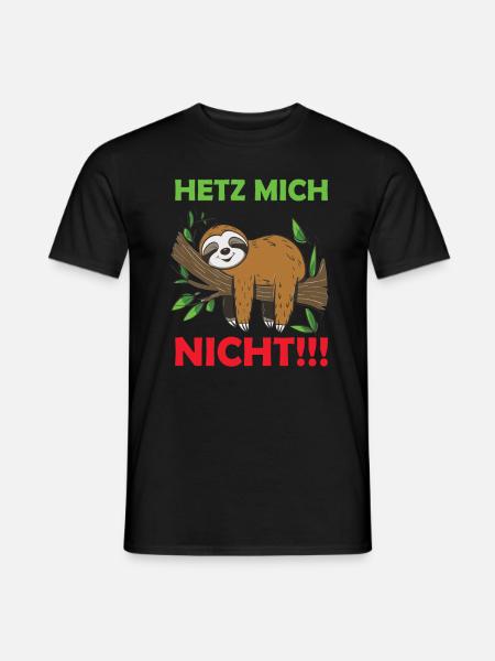 Funny sloth, no desire - Men's T-Shirt - black