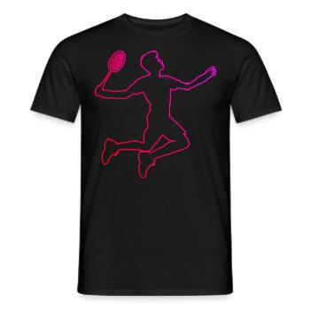 Badminton Players Badminton Women Men Squash - Men's T-Shirt - black - Front - AI Model Male 178 light (178cm)