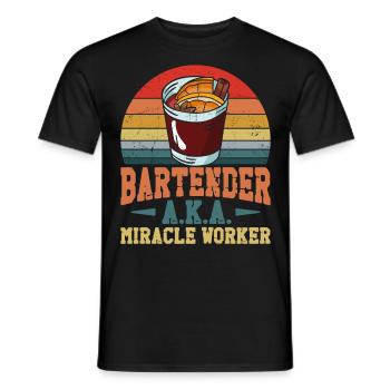 Bartender Mixologist Bartender - Men's T-Shirt - black - Front - AI Model Male 178 light (178cm)