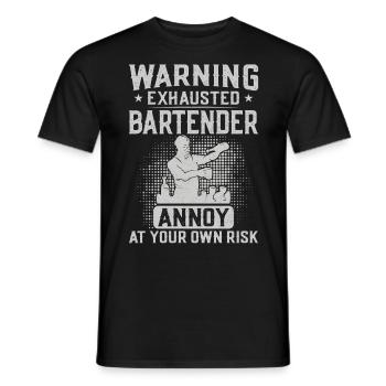 Bartender Mixologist Warning - Männer T-Shirt - Schwarz - Vorne - AI Model Male 178 light (178cm)
