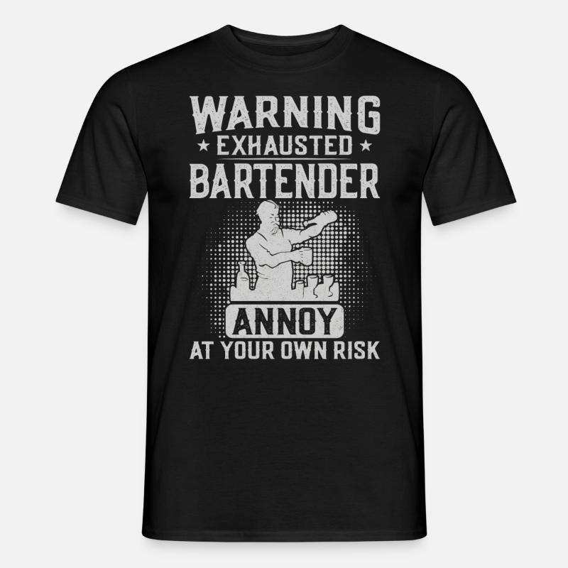 Bartender Mixologist Warning - Männer T-Shirt - Schwarz