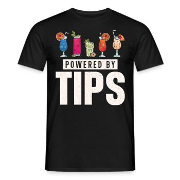 Bartender Mixologist Powered By - Men's T-Shirt - black - Front - AI Model Male 178 light (178cm)