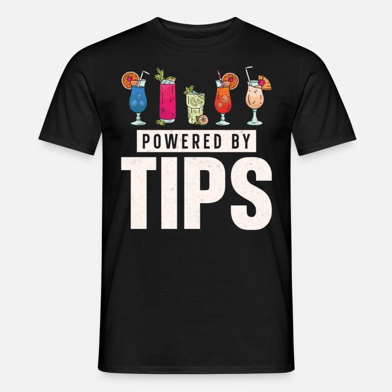 Bartender Mixologist Powered By - Men’s T-shirt - black