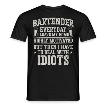 Bartender Mixologist Bartender - Men's T-Shirt - black - Front - AI Model Male 178 light (178cm)
