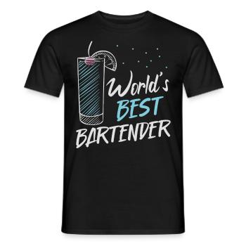 Bartender Mixologist World's Best - Men's T-Shirt - black - Front - AI Model Male 178 light (178cm)