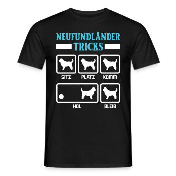 NEWFOUNDLAND TRICKS Funny Newfie Dog Owner - Men's T-Shirt - black - Front - AI Model Male 178 light (178cm)