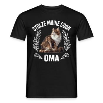 Mamie Chat PROUD MAINE COON Mamie Maine Coon Maine Coon Maine Coon - T-shirt homme - noir - Devant - AI Model Male 178 light (178cm)