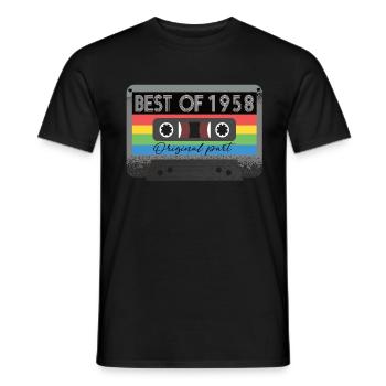 Best Of 1958 Vintage Kassette Retro Geburtstag - Männer T-Shirt - Schwarz - Vorne - AI Model Male 178 light (178cm)