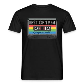 Le meilleur de 1954 Vintage Cassette Retro Birthday - T-shirt homme - noir - Devant - AI Model Male 178 light (178cm)