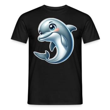 Delfin - Männer T-Shirt - Schwarz - Vorne - AI Model Male 178 light (178cm)
