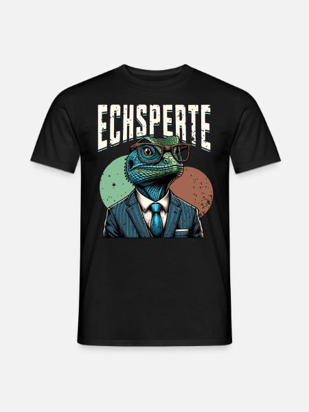 Echsperte Eidechse - Männer T-Shirt - Schwarz