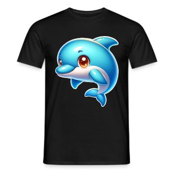 Delfin - Männer T-Shirt - Schwarz - Vorne - AI Model Male 178 light (178cm)