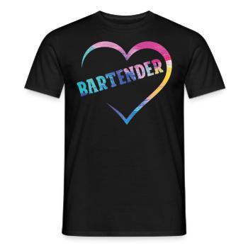 Barman Mixologue Coeur - T-shirt homme - noir - Devant - AI Model Male 178 light (178cm)
