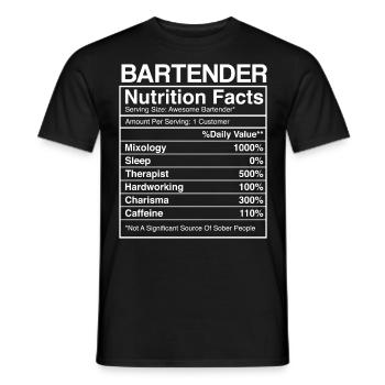 Bartender Mixologist Bartender - Men's T-Shirt - black - Front - AI Model Male 178 light (178cm)