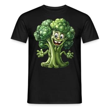 Brocoli végétalien - T-shirt homme - noir - Devant - AI Model Male 178 light (178cm)