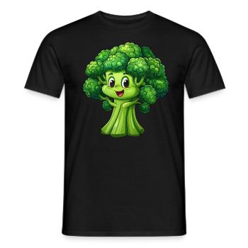 Brocoli heureux - T-shirt homme - noir - Devant - AI Model Male 178 light (178cm)