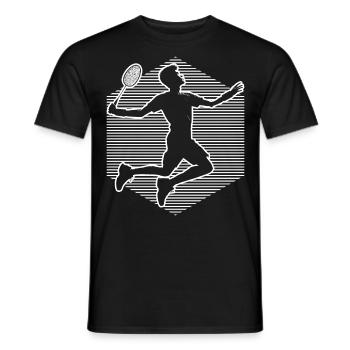 Squash Men Badminton Player Women - Men's T-Shirt - black - Front - AI Model Male 178 light (178cm)