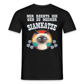 Siamkatze MIR REICHTS ICH GEH ZU MEINER SIAMKATZE - Männer T-Shirt - Schwarz - Vorne - AI Model Male 178 light (178cm)